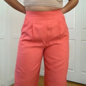 Jennifer Moore Pink Salmon Silk Pants Size 8